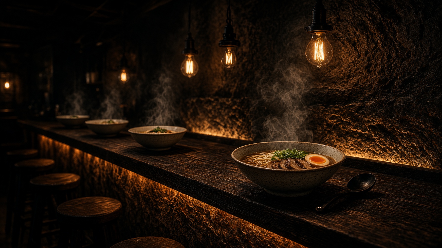 Restaurant food displayed in a sample storefront